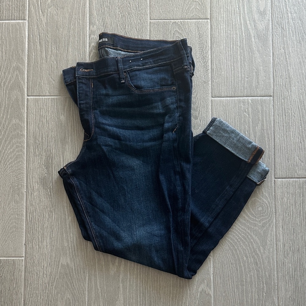 🍁Express Dark Indigo Ankle Jeans